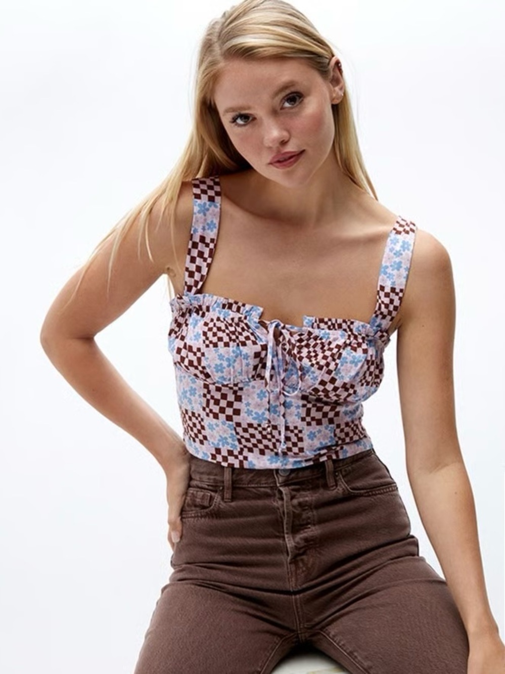 Pacsun Purple Floral Tank Top